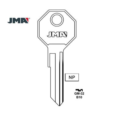 JMA Replacement Uncut Key Blank for GM - B10 - GM-32 (10 Pack)