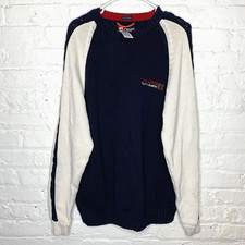 Vintage 90s Chaps Ralph Lauren 96 Hand Framed Sweater Size Large Blue NEW
