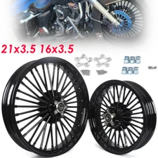21x3.5 16x3.5 Fat Spoke Wheels for Harley Touring Electra Glide Ultra FLHT 00-07