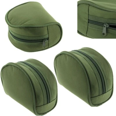 2 x Neu Gepolsterte Grüne Rollenhüllen Tasche für Karpfen Hecht Angeln Tackle