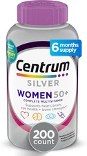 Centrum Silver Multivitamin Women 50 Plus minerals D3 B  Non-Gmo Memory - 200 Ct