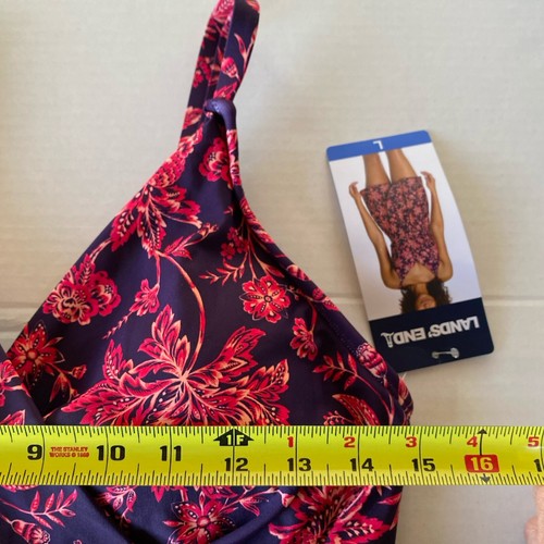 Lands End Badekleid Damen Large 1-teilig Badeanzug verstellbare Träger lila Neu mit Etikett - Bild 3 von 8