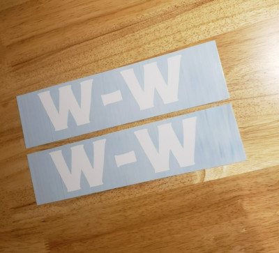 w-w trailer Decal Kit (Set of 2) Flatbed Trailer 18'' Replacement Stickers WHITE