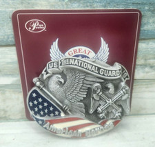 NEW Vintage 1994 US National Guard American Heroes Enameled Pewter Belt Buckle