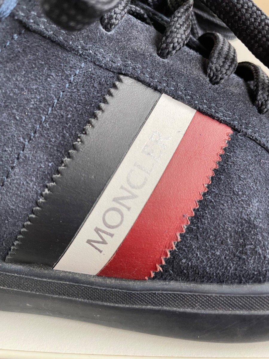 Moncler 1A00004597YF20F 関税送料込 MONCLER MONICO NAVY BLUE SUEDE LACE UP TRAINERS SIZE UK 7.5
