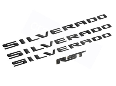Gloss Black Silverado RST Fender Tailgate Emblem Badge fit 2019-23 Silverado OEM