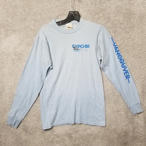 vtg 80s EXPO 86 VANCOUVER WORLD EXPOSITION FAIR CANADA LONG SLEEVE t-shirt Large - Picture 10 of 12