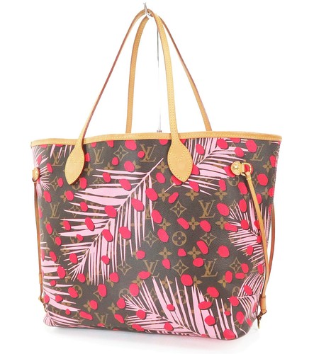 Authentic LOUIS VUITTON Neverfull MM Monogram Jungle Dot Tote Bag Purse #37067
