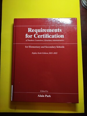 Requirements for Certification for Elementary Schools, Secondary Schools, Junior