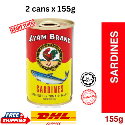 Ayam Brand Sardines in Tomato Sauce 155g x 2 Cans DHL FREE EXPRESS SHIPPING