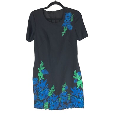 elie tahari embroidered dress Elie Tahari black and blue guipure lace dress, size 6, NEW WITH TAGS! main image 0