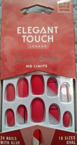 Elegant Touch London Luxe Looks No Limit 24 Nails With Glue 10 Sizes Oval Nails - Picture 2 of 11