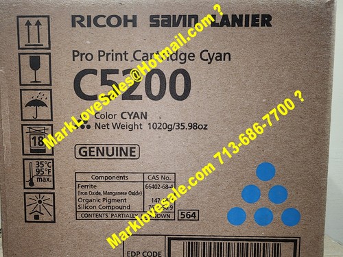 Cartouche d'impression cyan Ricoh Pro C5200 C5210 S (3) 828425 boîtes scellées d'origine - Photo 15/16