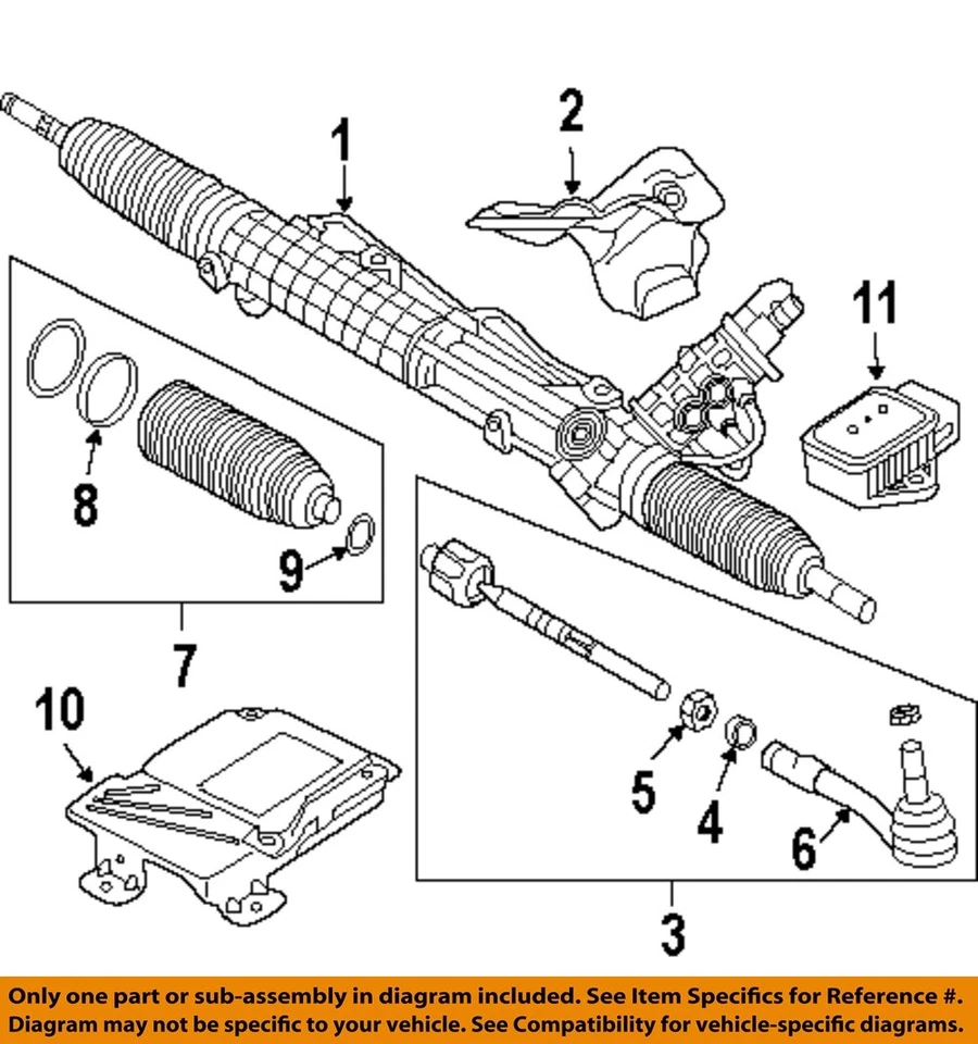 Used Rack and Pinion Assembly fits: 2007 Bmw 550I Power Rack and Pinion w/o acti - Image 3 of 4