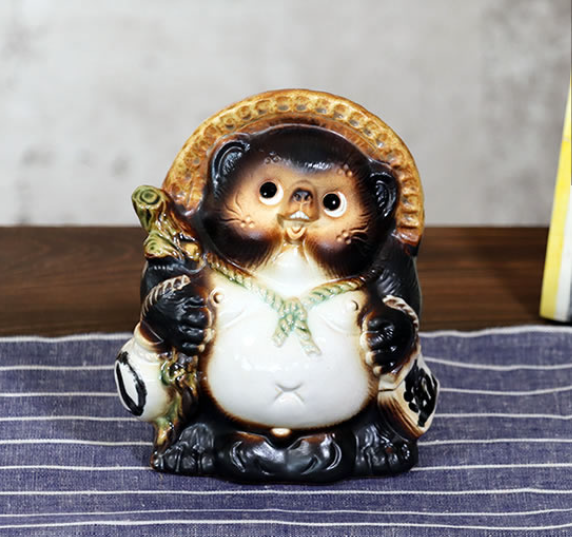 Shigaraki Ware Tanuki No.5 Ceramic Raccoon Dog Lucky Feng Shui