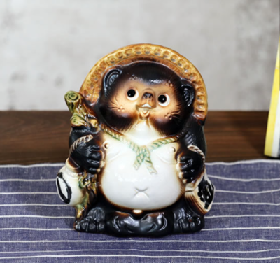 Shigaraki Ware Tanuki No.5 Ceramic Raccoon Dog Lucky Feng Shui