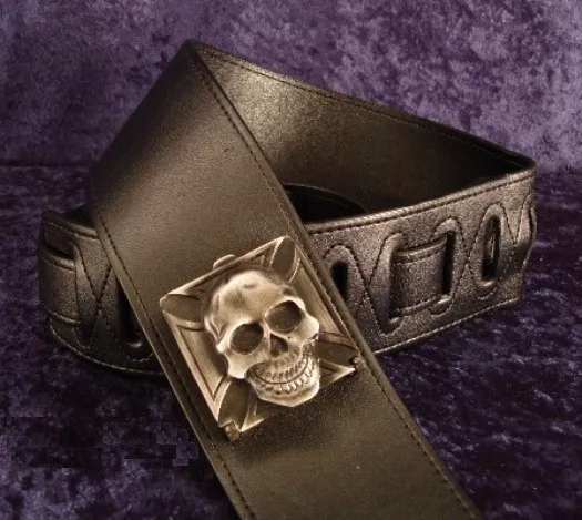 REBEL GUITAR STRAP SKULL PICK BOX SYNYSTER GATES AVENGED SEVENFOLD DAMAGED