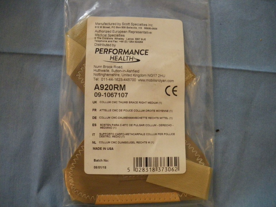 Collum CMC leather Thumb Brace thumb splint performance heath | eBay UK
