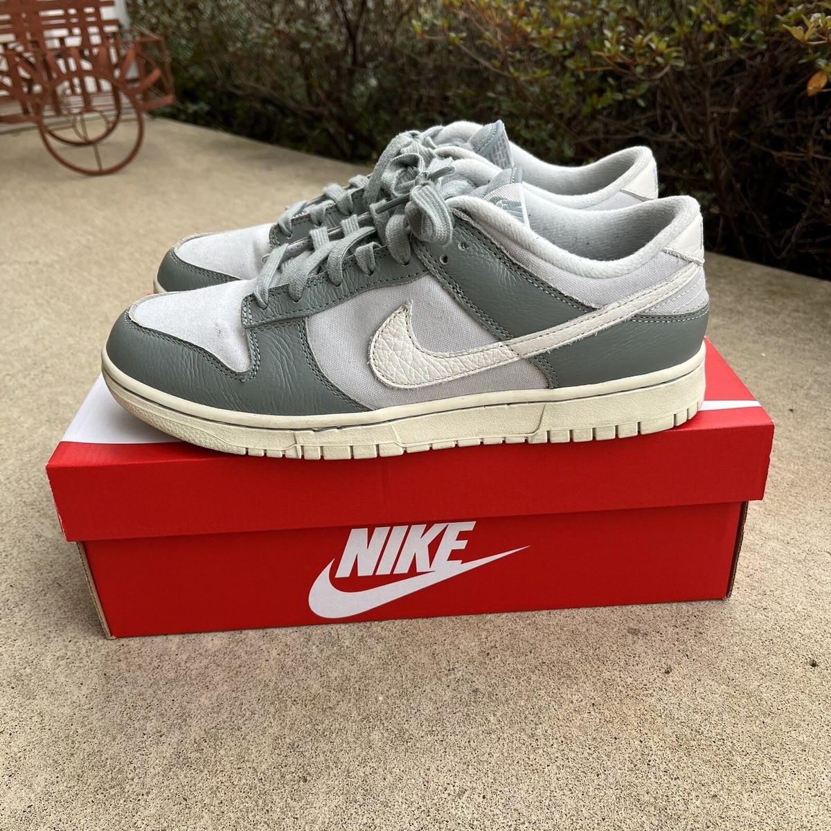 Size‎ 10.5 Nike Dunk Low Mica Green Leather Mens Sneaker Shoes DV7212-300 Nike Dunk Low Mica Green | DV7212-300 | Laced main image 2