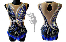 Rhythmic gymnastics costume Women's / Girls' blue dyeing