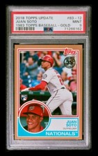 2018 topps update #83-12 juan soto rc; gold 22/50 rookie PSA 9  (JERSEY#’D)