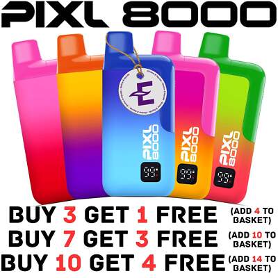 PIXL 8000 Vape 8K Pod Kit Compliant Prefilled eliquid Refill BIG 8K | 20mg  Nic S