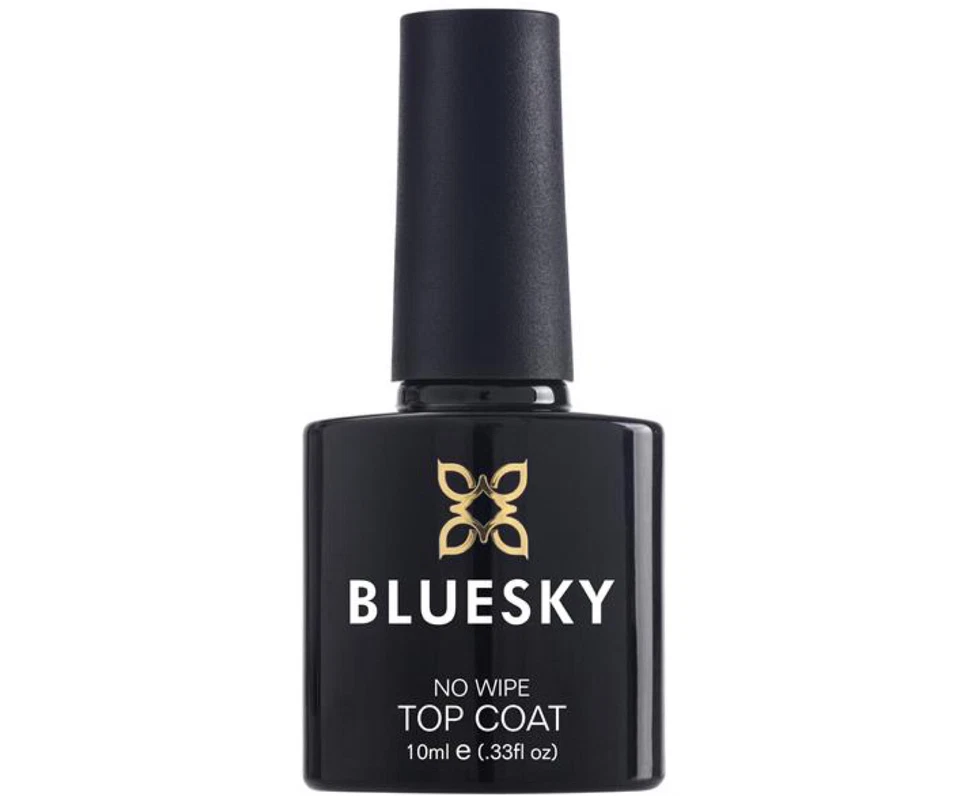BLUESKY GEL POLISH NO WIPE TOP COAT 10ML NAIL MANICURE UV LED SOAK OFF