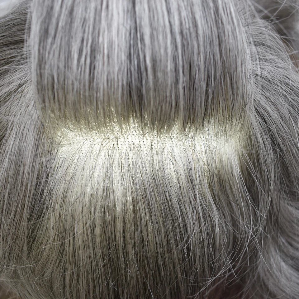 Peluca sistema capilar mono fino toupee para hombre piel de polietileno toupee para hombre Foto 2 de 4