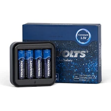 TENAVOLTS 1.5V Rechargeable AA Lithium Battery 2775mWh w/ USB Charger - 4 Counts