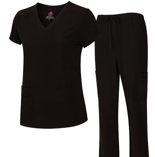 Medical Nursing Women's Cool Stretch V-Neck Scrub Top and Cargo Pant Petite8400 - Image 4 of 4