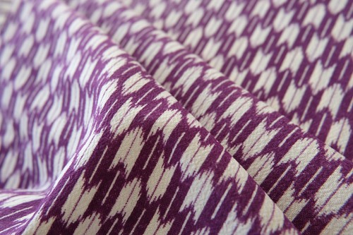 36 x 300cm Japanese Vintage Wool Purple Yagasuri Arrow Kimono Fabric - Picture 10 of 10