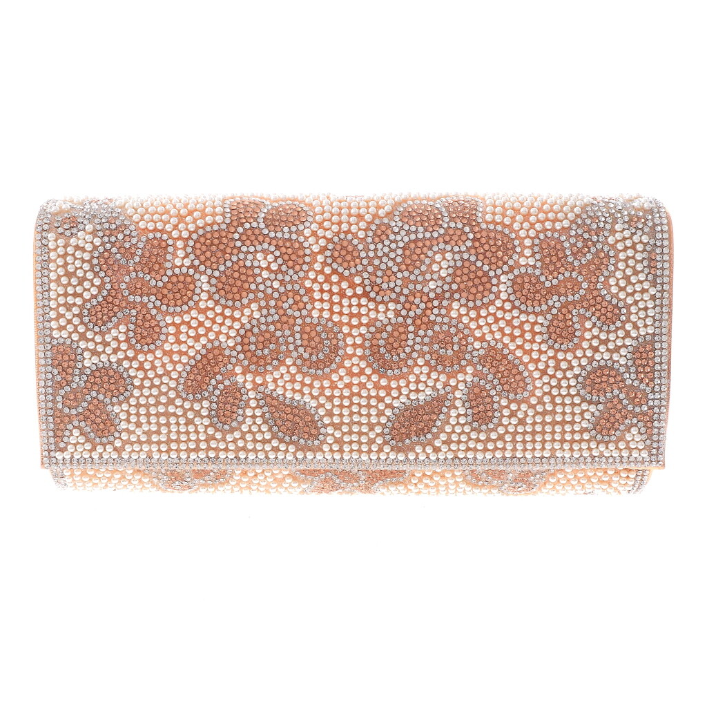 Fashion Faux Leather Clutch Bag With Rhinestone PDP080-CHP