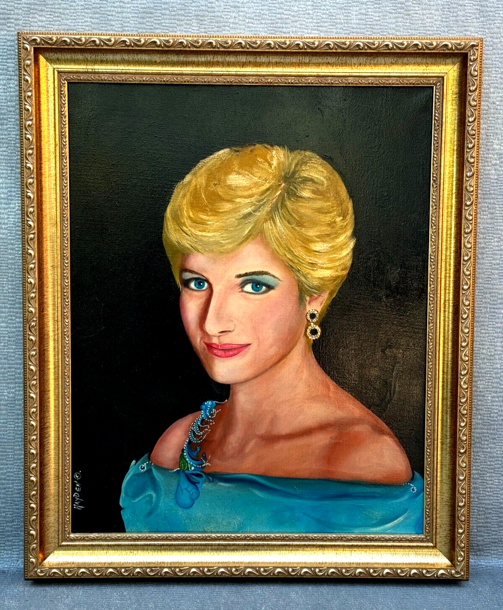 Diana, Princess of Wales Original Oil Portrait Painting Signed