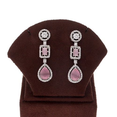 Damen Cubic Zirkonia Birne Halskette Strand Und Ohrringe Versilbert - Bild 67 von 72
