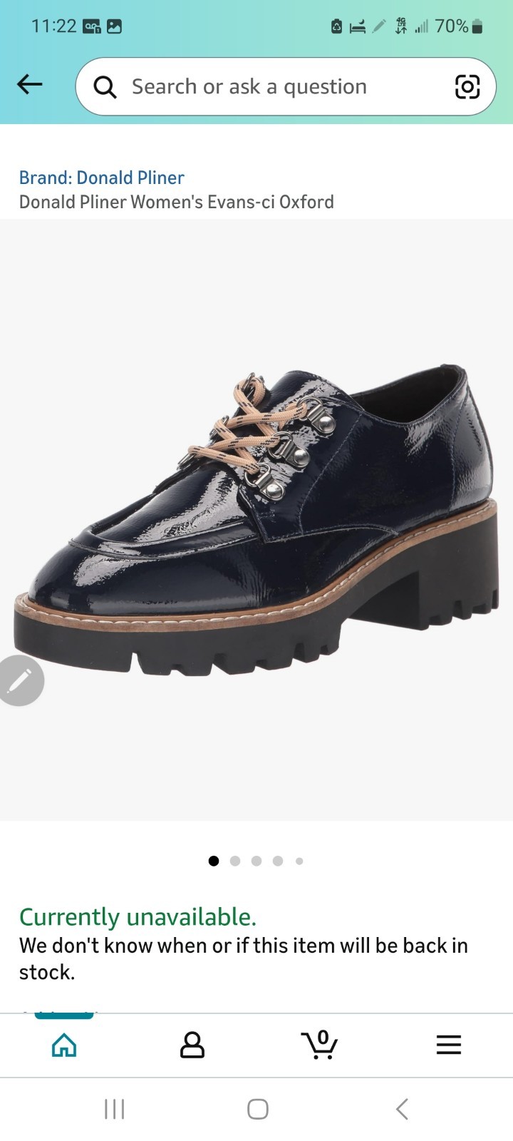 Sold Out Crinkle  Patent Donald Pliner Evans  Loafer Platform Oxford Shoes 7