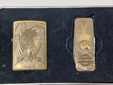 Brass Zippo Lighter Harley-Davidson #152, Made in the USA Eagle w/ Multi-Tool