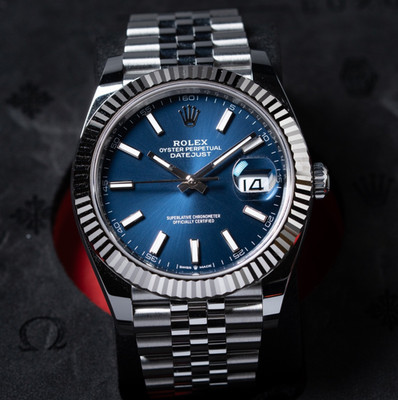 2026 BNIB Rolex Datejust 41mm 126334 Blue Dial Jubilee Bracelet, Fluted Bezel