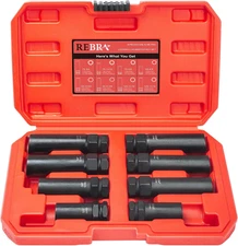 6 Spline & 7 Spline Lug Nut Socket Set, Drive Wheel Lock Key, Locking Nut Remova