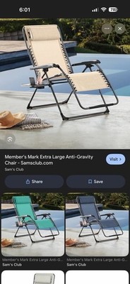 Zero Gravity Reclining Patio Chair w/ Tray, Cup Holder & Headrest