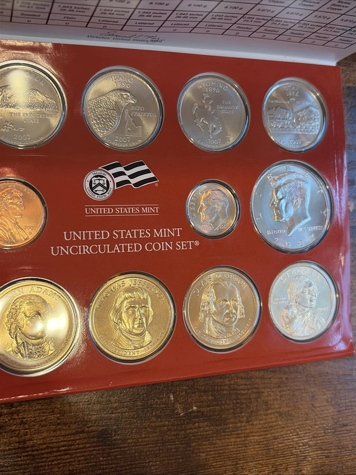 Juego de 14 monedas Denver 2007 sin circular de Estados Unidos con certificado de autenticidad Foto 4 de 4