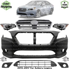 Front Bumper Cover Fascia & Headlight Assembly Kit 2015-2017 For Subaru Legacy