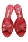 Manolo Blahnik Womens Leather Bow Tie Mule Heels Red Size 6 — photo 2