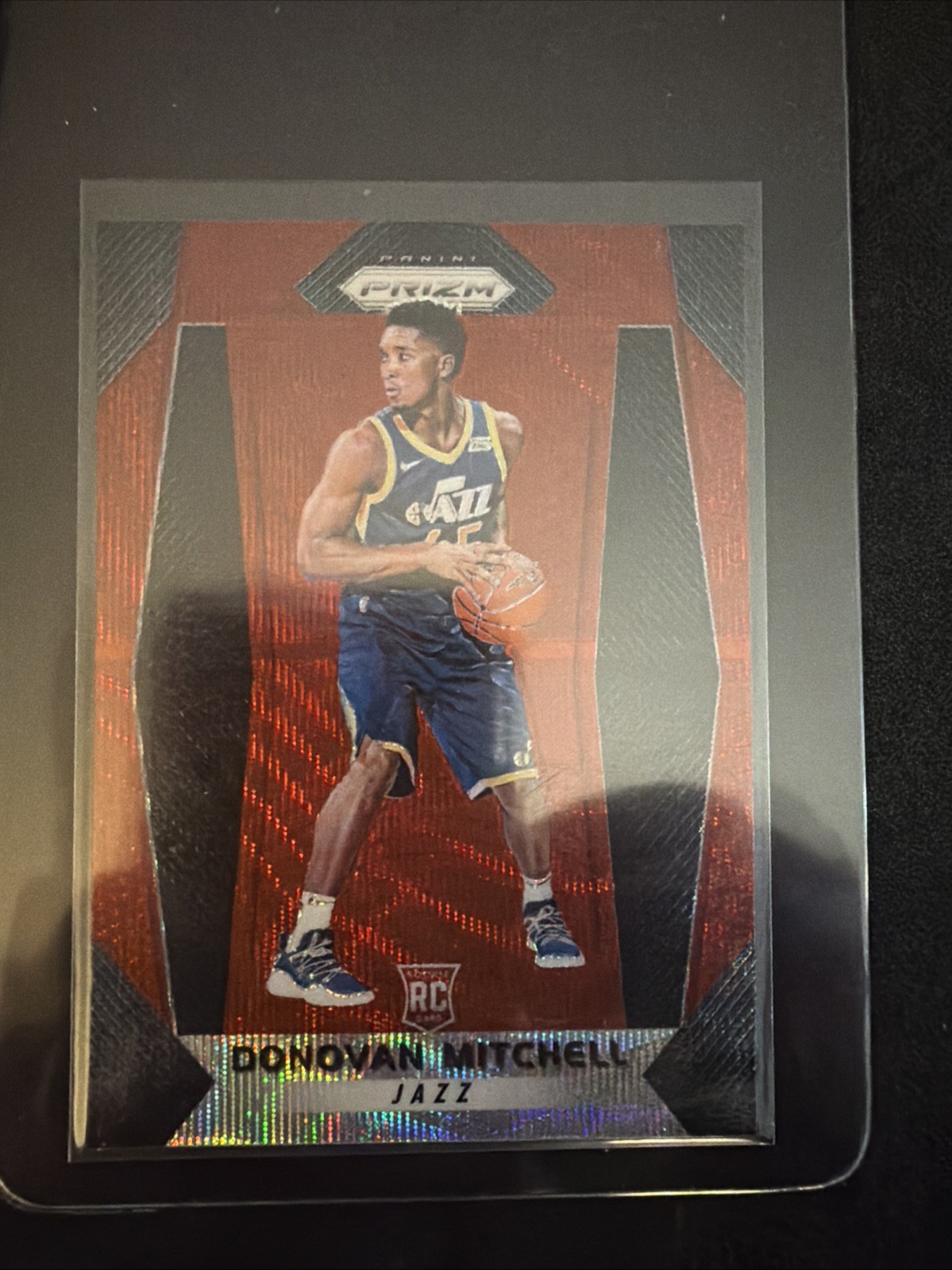 2017-18 Prizm Donovan Mitchell RC Prizms Ruby Wave Rookie #117 Jazz