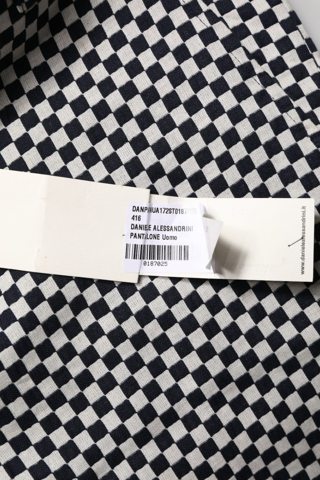 DANIELE ALESSANDRINI Pants Black White Checkered Men Cropped IT46/W32/S 400usd image 6
