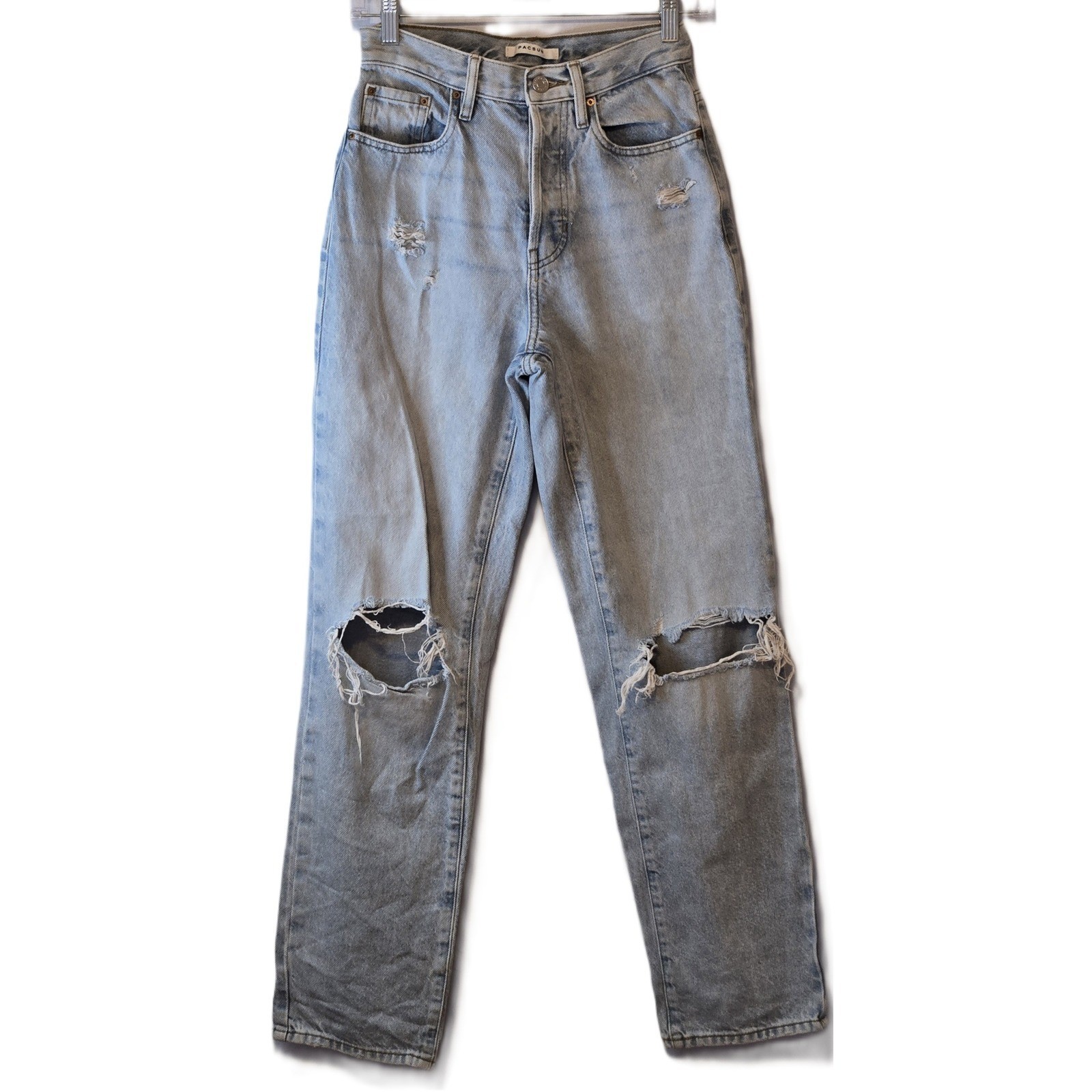 PacSun Mom Jeans Distressed Ripped Light Wash High Rise Denim Women's Size 24-image