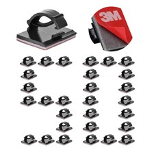 3M Cable Clips Self Adhesive Cord Organizer, Wire Holder 50 Pieces, Black