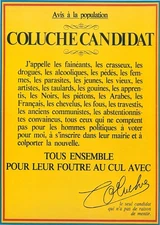 AFFICHE POSTER - Coluche Candidat Président - A3