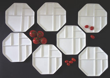 7x  Fondueteller Spring Schweiz weiß achteckig