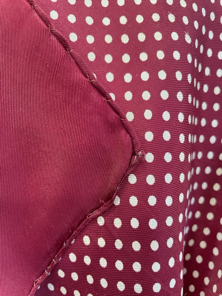Vintage Burgundy Polka Dot Scarf Square Retro Elegant Neck Head Wrap Classic #A7 - Image 2 of 3