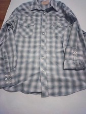 Vintage Wrangler Pearl Snap Plaid Western Shirt Men  s XLarge Long Sleeve Cotton